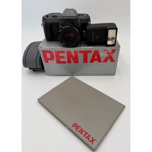 Pentax P30T 35mm SLR Film Camera SMC Pentax-A 50mm f/2 Lens AF160SA Flash Box